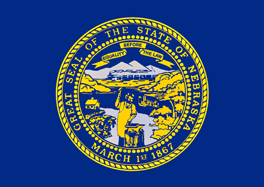 Nebraska State Flag with Seal